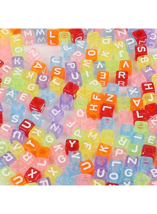 500 قطعة من خرز الأبجدية الأكريليكي، 5 ألوان لمشاريع صنع المجوهرات DIY وسلاسل الهواتف - Image 4