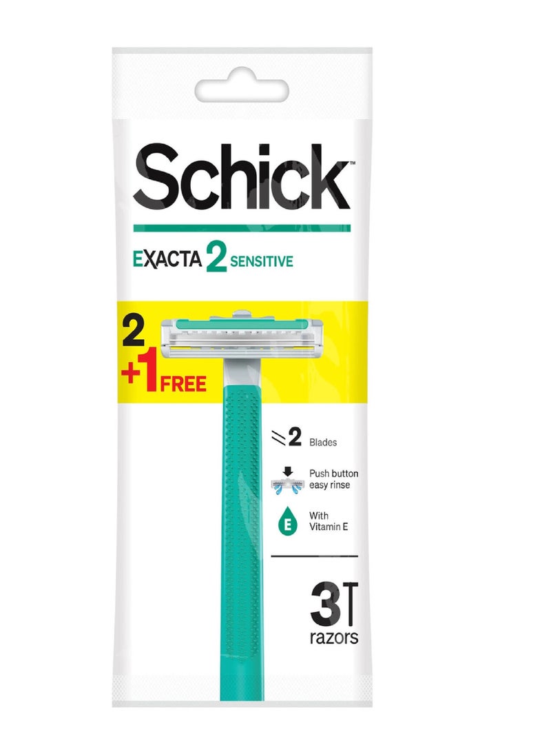 SCHICK EXACTA 2 SENSITIVE RAZOR 2+1 BLADE 2
