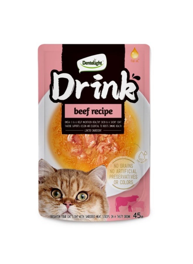Dentalight 4pcs Dentalight Beef Cat Drink 45g Twin – Liquid Cat Treat - Image 1