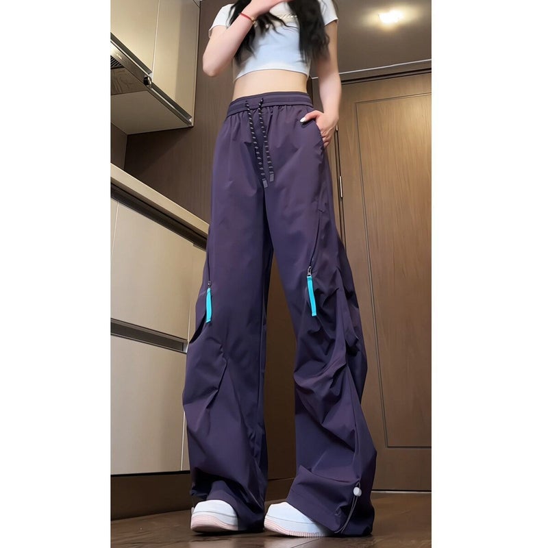 Women's Purple Zip Cargo Pants Quick-Dry Waterproof - Image 1