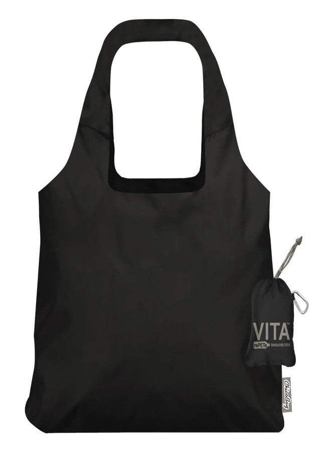 ChicoBag Vita rePETe + Refine | Eco-Friendly Reusable Shoulder Tote (Obsidian) - Image 1