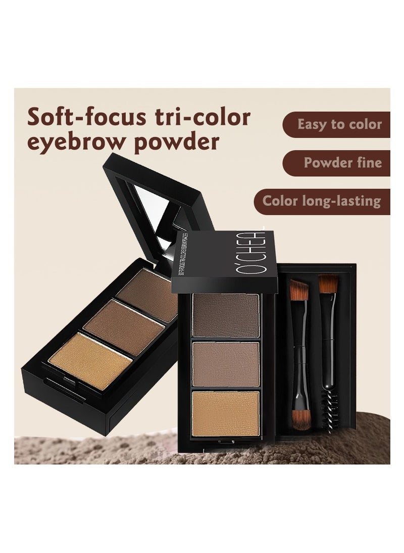 Long Lasting Eyebrow Powder with Brushes Waterproof Sweat Proof Smudge Proof