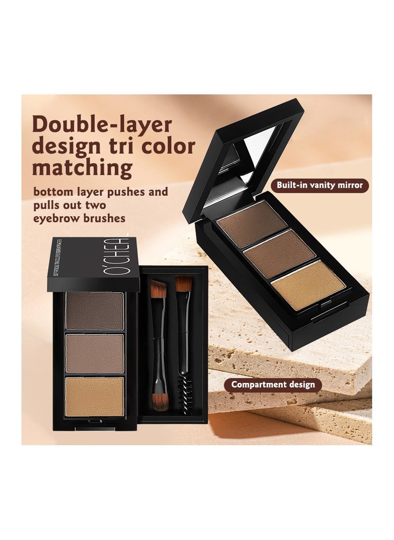 Long Lasting Eyebrow Powder with Brushes Waterproof Sweat Proof Smudge Proof
