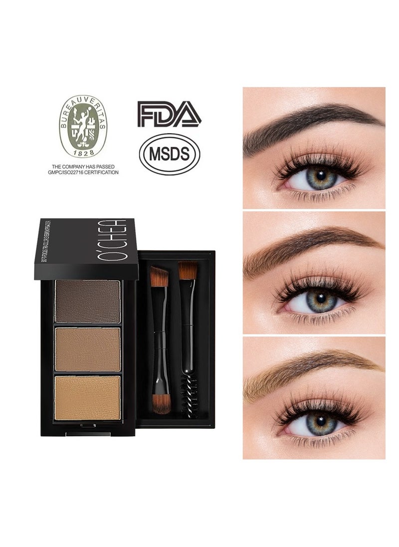 Long Lasting Eyebrow Powder with Brushes Waterproof Sweat Proof Smudge Proof