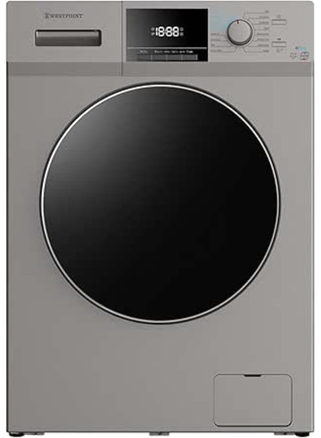 Westpoint 8Kg Washer & 5Kg Dryer Fully Automatic Combo Washing Machine, INVERTER MOTOR, 1400 RPM, 12 Easy Wash Programs, Quick Wash in 15min & 4 Drying Program, Led Panel, WDMT-81424ES 8 kg WDMT-81424ES silver - Image 1
