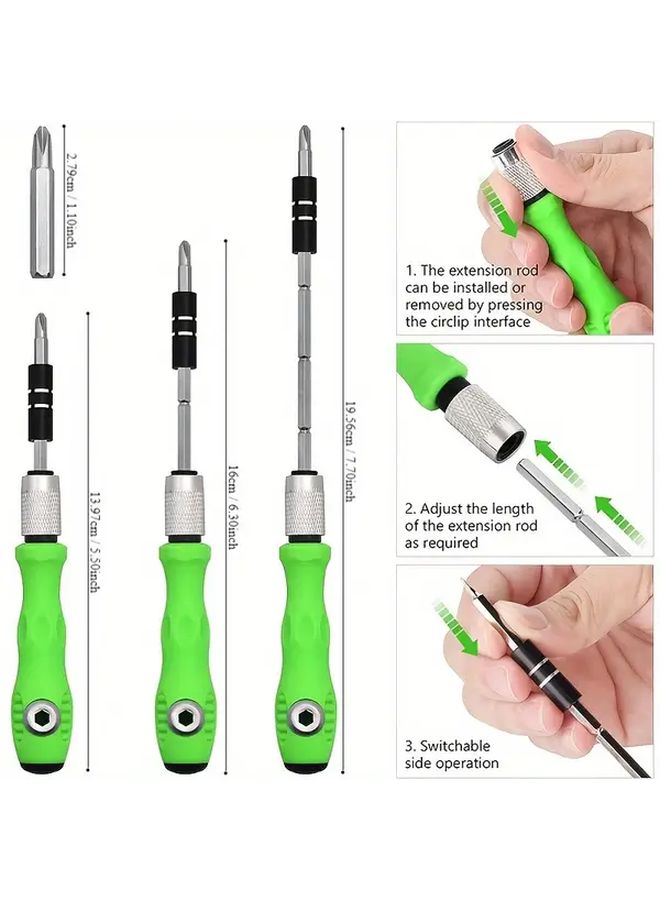 32 In 1 Precision Screwdriver Set Green With Magnetic Bits For Phone Laptop Mobile Maintenance - Image 3