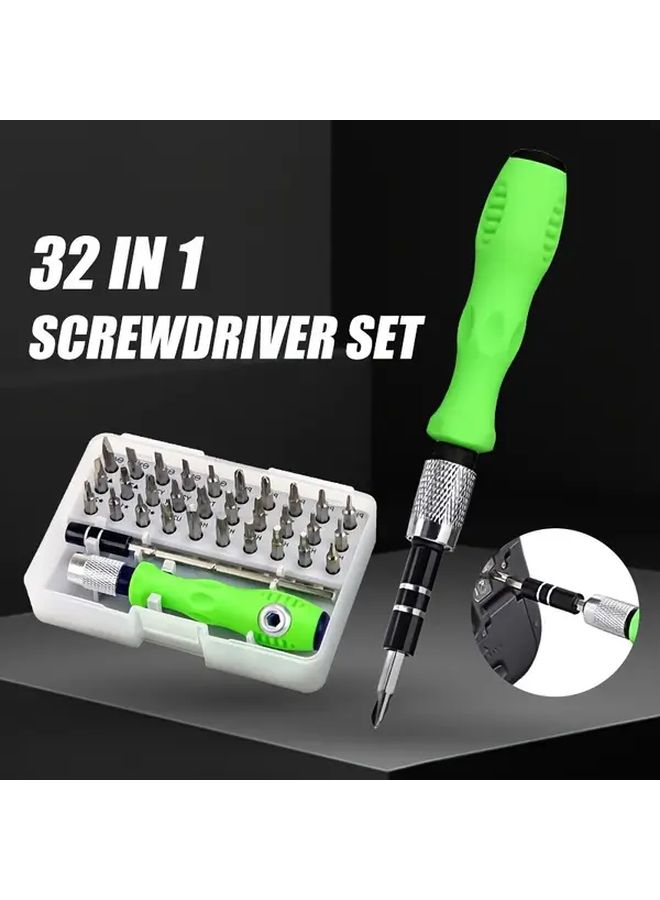 32 In 1 Precision Screwdriver Set Green With Magnetic Bits For Phone Laptop Mobile Maintenance - Image 2