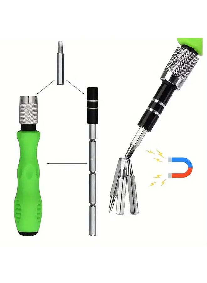 32 In 1 Precision Screwdriver Set Green With Magnetic Bits For Phone Laptop Mobile Maintenance - Image 4