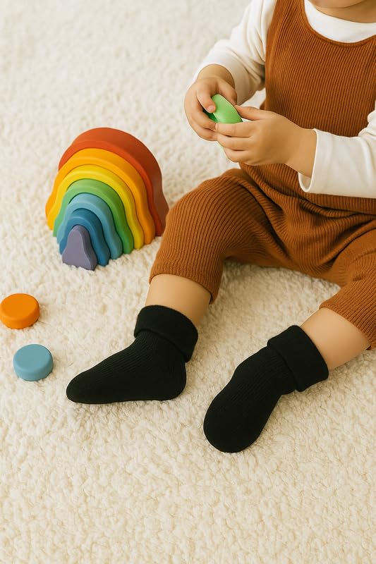 KETKAR Kids Woolen Winter Socks – Pack of 6 Warm Ankle Length Baby Socks for Boys & Girls, Multicolor (Without Thumb)_2-5 Years - Image 3
