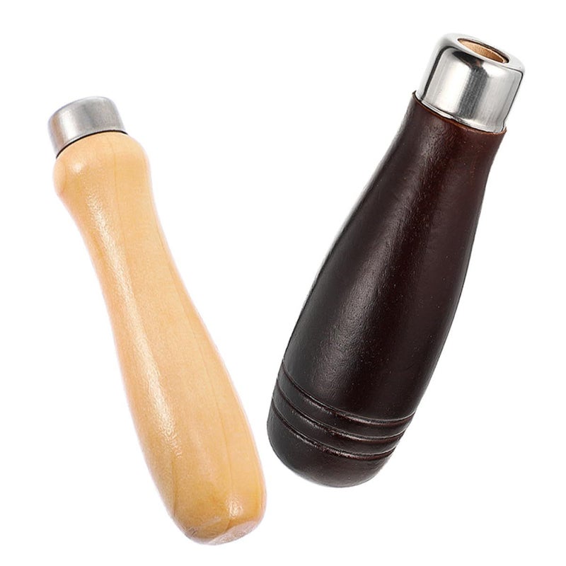Wooden File Handle Replacement Set 2 Pieces for Woodworking and Metalwork DIY Tools - Image 2