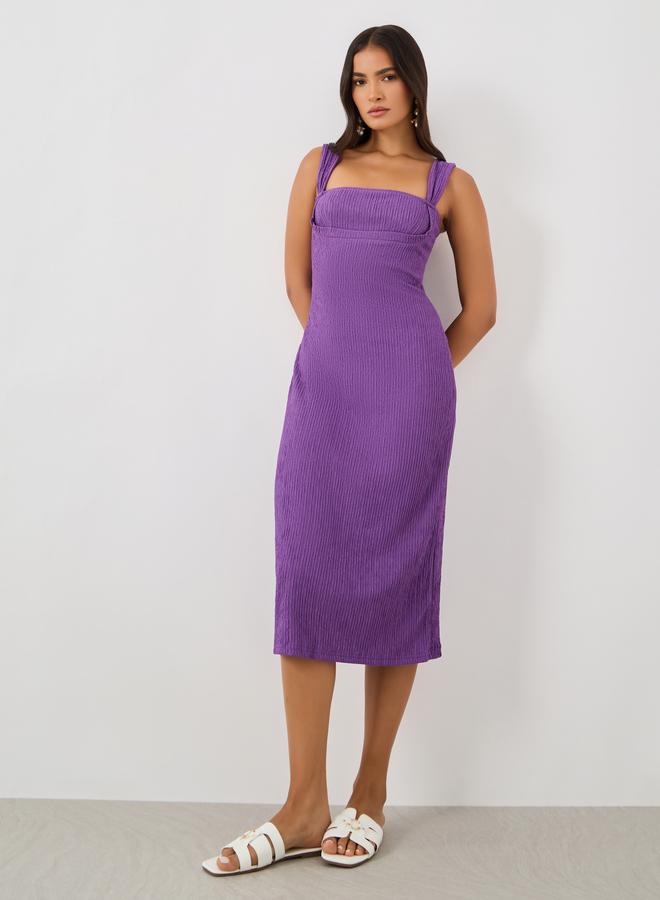 Styli Purple Textured Dress - Image 2
