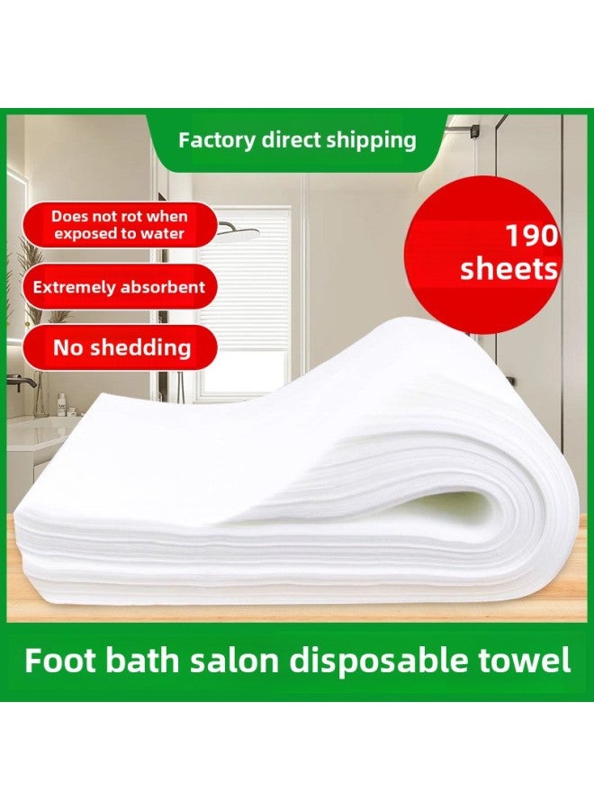 Generic Disposable Towel Wood Pulp Foot Therapy Foot Bath Special Foot Wipe Beauty Salon Pillow Towel Household Hairdressing Shop Nail Tissue-Color:Thickened Wood Pulp Plain 28*70cm [190 Sheets]  - Image 2