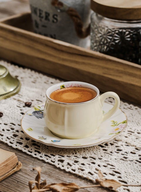 Ceramic Coffee cup, Espresso cup，Arabic coffee cup，Turkish coffee cup, Cup and Saucer Set Suitable for Home Office Restaurant Gifts Garden Party Home Afternoon Tea Set
