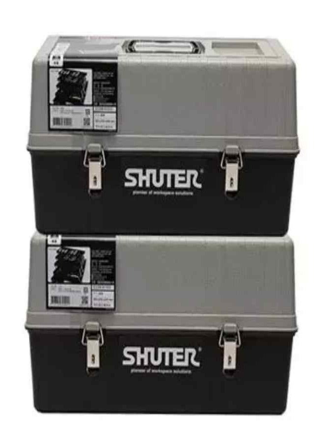 SHUTER 14L PROFESSIONAL TOOL BOX  WITH 4 TRAYS AND METAL LOCKS - Image 2