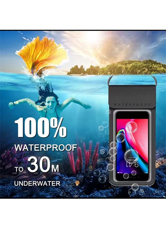 JCB CHIC Transparent Waterproof Phone Case Touch Screen Under 6.5 Inches Mobile Phone Cover With Lanyard Phone Sealed Bag Swimming Diving(KY-PU001-Pink)  - Image 3