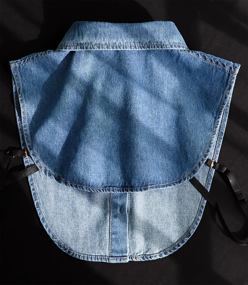 NIDMIDO Denim Fake Collar Detachable Dickey Collar Half Shirts Blouse False Collar Top for Women Girls Medium - Image 5