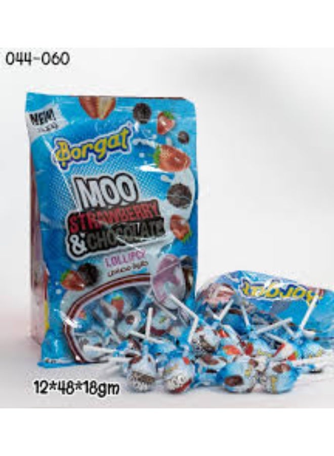 Borgat Strawberry and Chocolate Lollipops - Pack of 16 Pieces - Delicious Dual-Flavor Treats - Perfect for Parties and Kids' Giveaways - Image 2