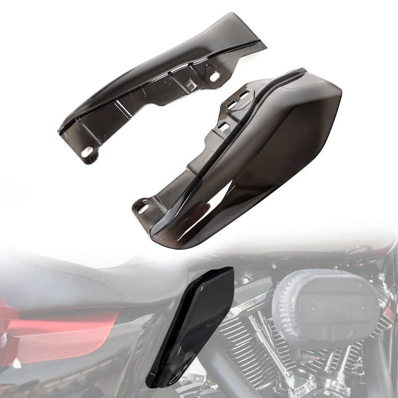 VEISUTOR Smoked Black Mid Frame Air Deflector Heat Shields for Harley Touring Road King Street Electra Glide 20092024 Accessories 2PCS