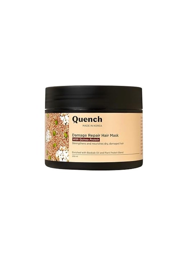 Quench Damage Repair Hair Mask with Quinoa Protein & Ceramides Cream | Restores Dry & Damaged Hair | Strengthens Hair and Adds Shine | Made in Korea (200Ml) - Image 1
