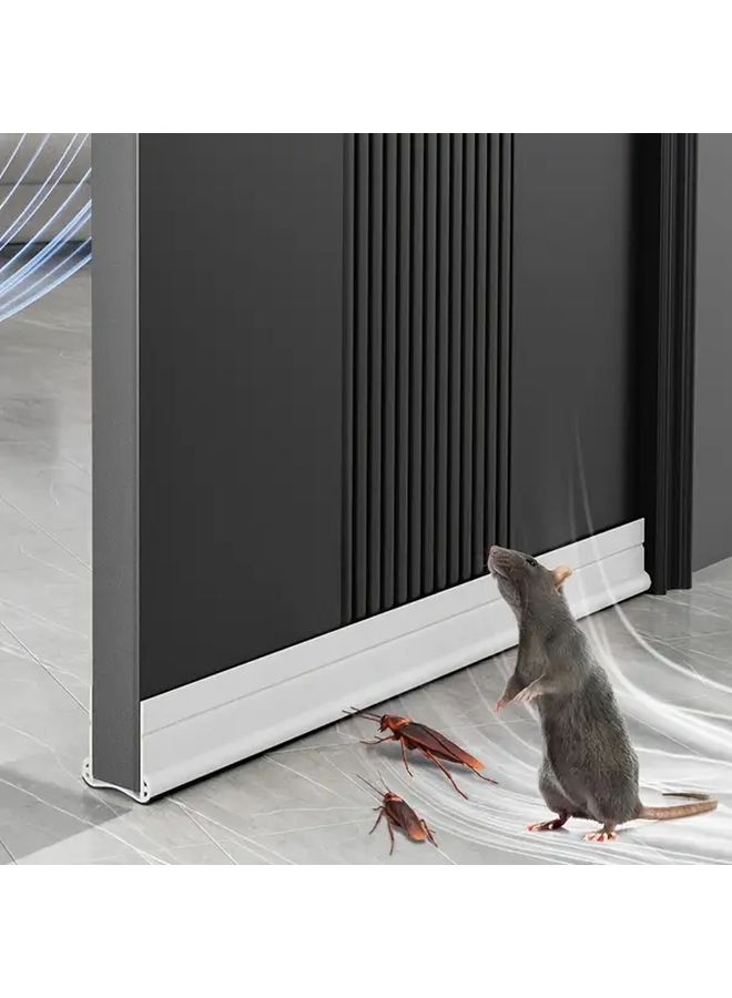 Brown Heavy Duty Vinyl Door Draft Stopper Soundproof Insulator Under Door Sweep Seal With Adhesive Installation Noise Reducing Energy Efficient Insect Barrier For Exterior Interior Doors Easy To Install Durable Flexible Versatile Design - Image 2