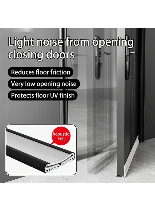 Brown Heavy Duty Vinyl Door Draft Stopper Soundproof Insulator Under Door Sweep Seal With Adhesive Installation Noise Reducing Energy Efficient Insect Barrier For Exterior Interior Doors Easy To Install Durable Flexible Versatile Design - Image 4