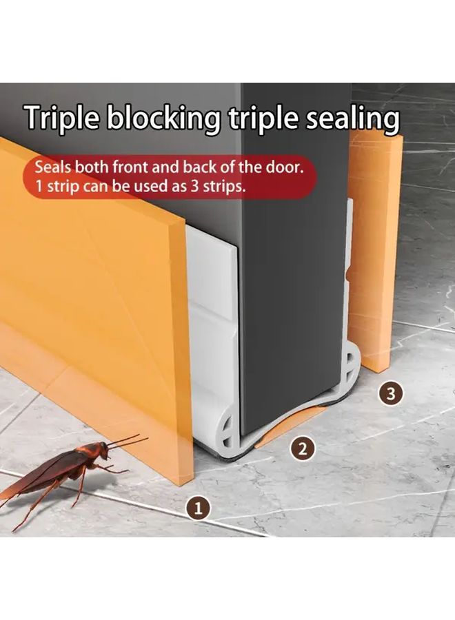 Brown Heavy Duty Vinyl Door Draft Stopper Soundproof Insulator Under Door Sweep Seal With Adhesive Installation Noise Reducing Energy Efficient Insect Barrier For Exterior Interior Doors Easy To Install Durable Flexible Versatile Design - Image 5