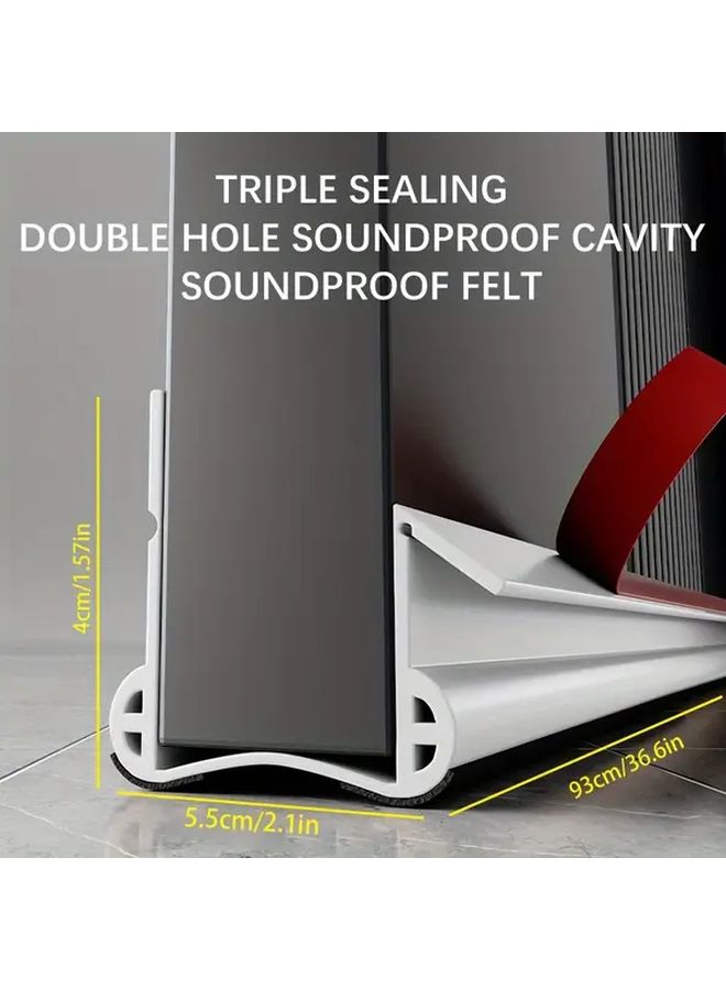 Brown Heavy Duty Vinyl Door Draft Stopper Soundproof Insulator Under Door Sweep Seal With Adhesive Installation Noise Reducing Energy Efficient Insect Barrier For Exterior Interior Doors Easy To Install Durable Flexible Versatile Design - Image 3