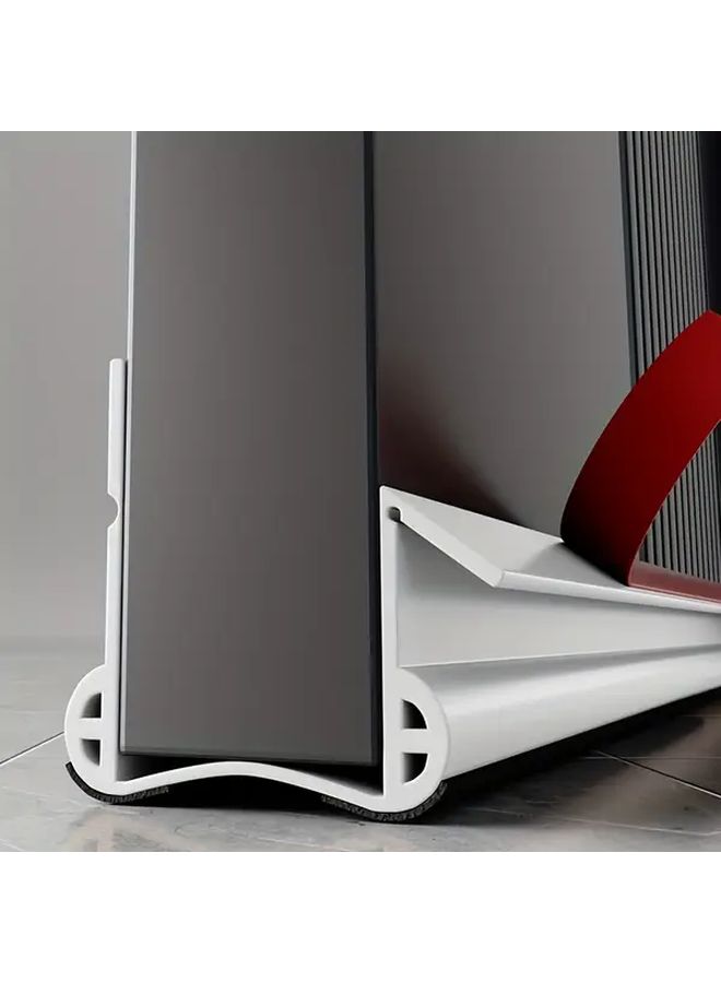 Brown Heavy Duty Vinyl Door Draft Stopper Soundproof Insulator Under Door Sweep Seal With Adhesive Installation Noise Reducing Energy Efficient Insect Barrier For Exterior Interior Doors Easy To Install Durable Flexible Versatile Design - Image 1