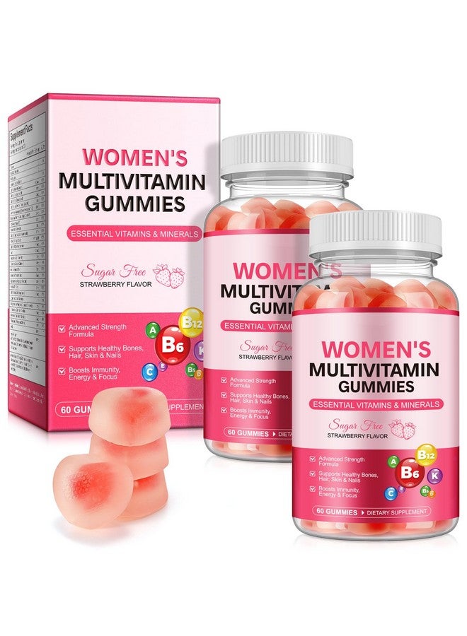 Generic Womens Multivitamin Gummy with Vitamins A, C, D, E, K, B6, B12, Multivitamins for Women, Support Energy Beauty Immune, Hair & Nails, Skin Care, Strawberry Flavor, Sugar Free (120 Gummies)  - Image 1