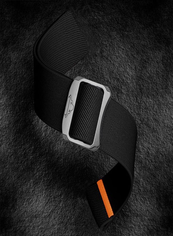Abanen Soft Stretchy Loop Durable Elastic Nylon Watch Band for Garmin Instinct 2 Solar/Instinct 3 45mm / Instinct E 45mm (Black) - Image 3