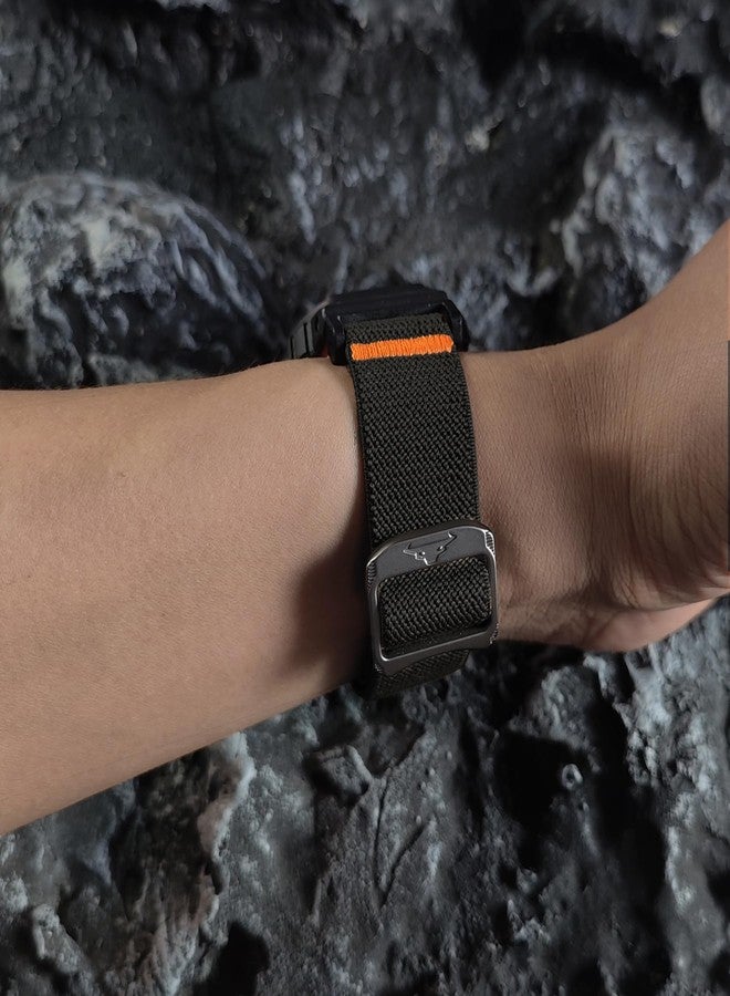 Abanen Soft Stretchy Loop Durable Elastic Nylon Watch Band for Garmin Instinct 2 Solar/Instinct 3 45mm / Instinct E 45mm (Black) - Image 4