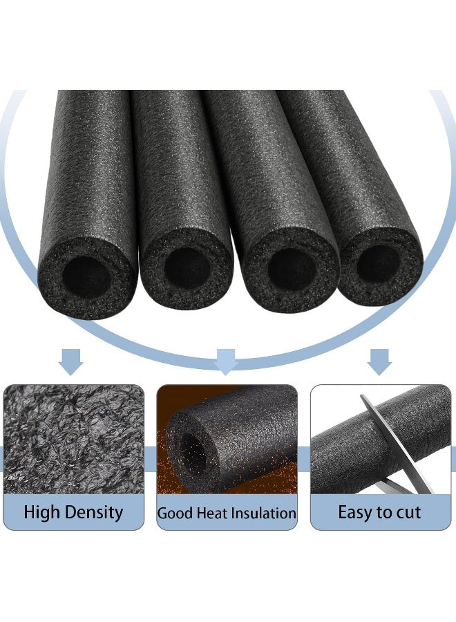 Poaker أنبوب عزل الأنابيب من فوم 180 سم - غلاف فوم متعدد الاستخدامات للسباكة، وحدات التكييف، حوامل الجيتار، معدات التمارين، وحوامل الأسطح (أسود، 1/2 بوصة × 3/8 بوصة) - Image 3