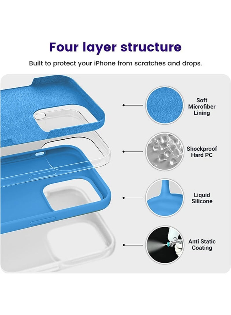 iPhone 15 Pro Max Mobile Case Cover with Soft Liquid Silicone Protection Anti-Scratch Shockproof Accessories Slim Protective Back Cover with Comfortable Hold Touch Feeling and Anti-fingerprint - Image 2