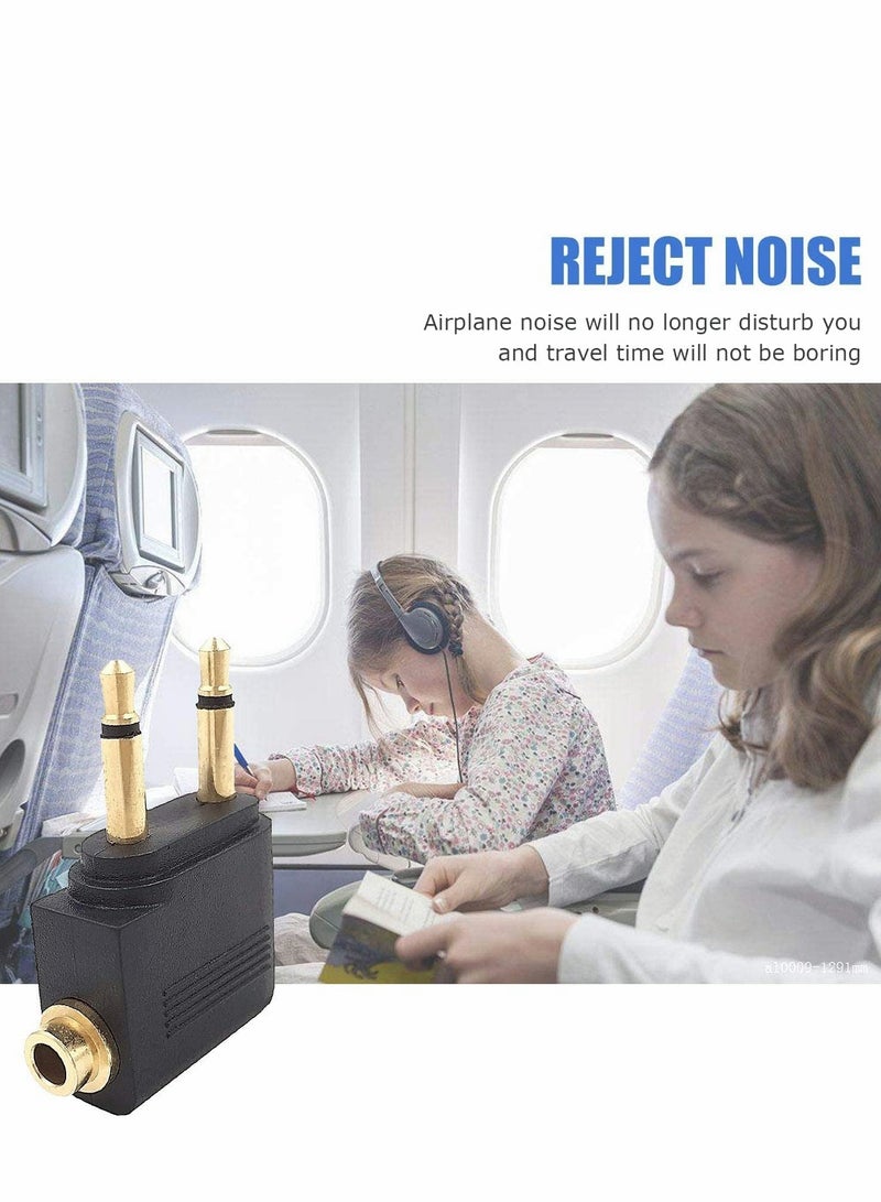 KASTWAVE Airplane Headphone Adapter, 4 Pcs Airline Flight Headphone Converter Gold Plated 3.5mm Male to 3.5mm Female Stereo Aux Jack Headphone Adapter Compatible with More Headphones - Image 2