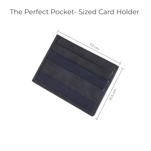 Eume Zen Card Holder for Men & Women, Midnight Blue | Slim Premium Vegan Leather | 4 Card Slots & 1 Slip Pocket| Slim & Durable Design | Card Holder Wallet for Credit, Debit, & Id Cards - Image 3