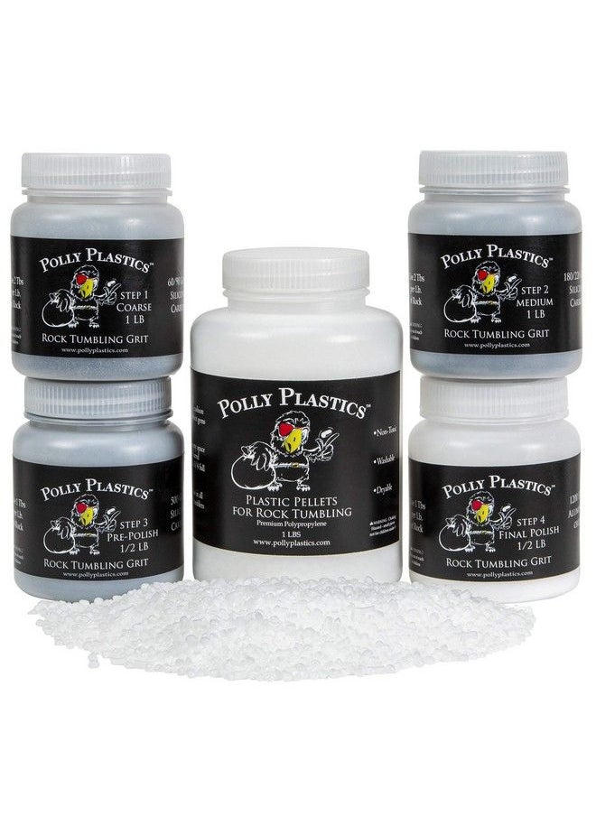 Polly Plastics - Rock Tumbler Tumbling Media Grit Kit & Plastic Filler Pellets - Image 1