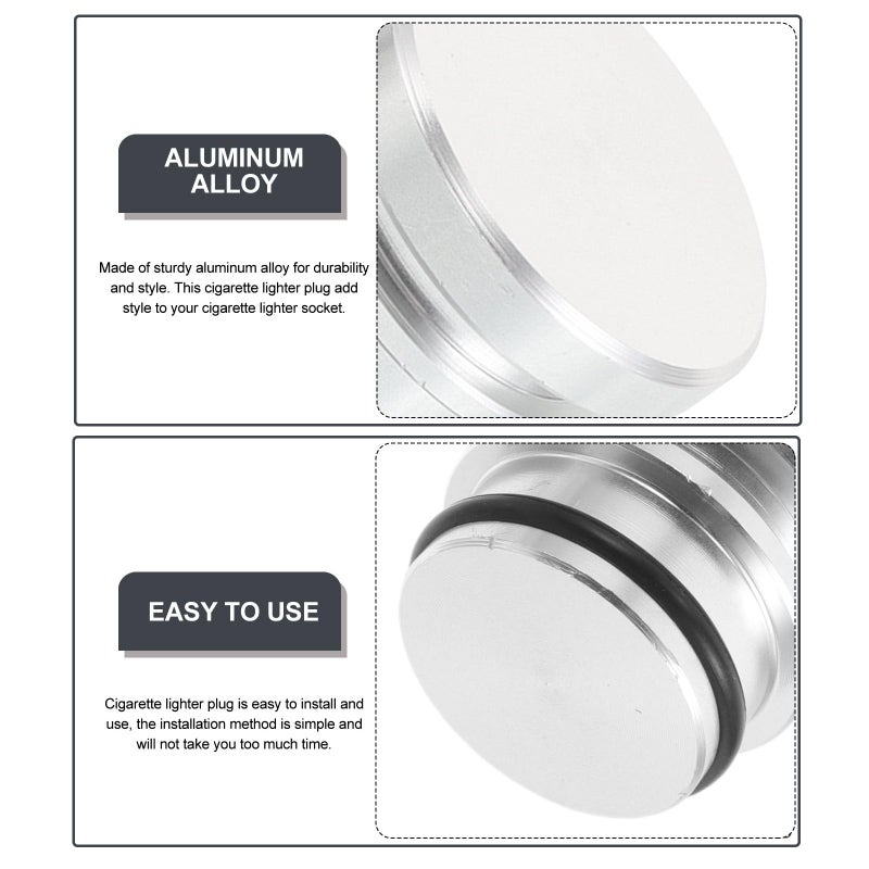 2Pcs Silver Metal Car Power Outlet Dust Cover Waterproof Protective Socket Cap Universal - Image 4