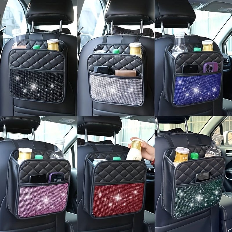 Pink Car Organizer Multi Functional Waterproof Hanging Seat Storage Bag For Trash And Essentials Suitable For Most Cars - Image 1