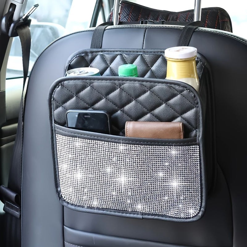 Pink Car Organizer Multi Functional Waterproof Hanging Seat Storage Bag For Trash And Essentials Suitable For Most Cars - Image 5
