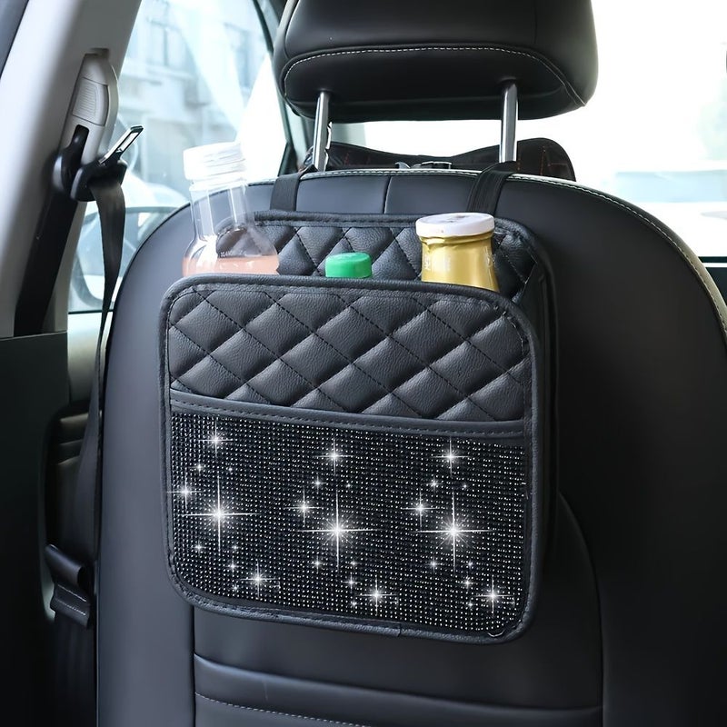 Pink Car Organizer Multi Functional Waterproof Hanging Seat Storage Bag For Trash And Essentials Suitable For Most Cars - Image 2