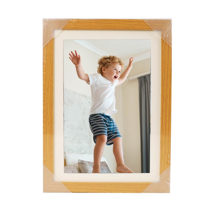 Wooden Photo Frame 33x24x3cm Outer 29x20cm Inner - Damage-Free Wall Mounting Kids Art Frame for Home Office School Decor - Image 1