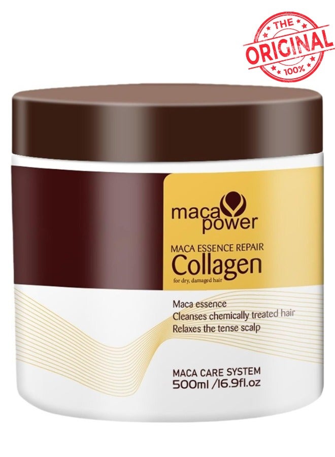 Karseell Collagen Hair Treatment Deep Repair Conditioning Argan Oil Collagen Hair Mask Essence For Dry Damaged Hair All Hair Types 16.90 Oz 500ml  Maca power, Maca Essence repair Collagen For dry damaged hair - Image 1