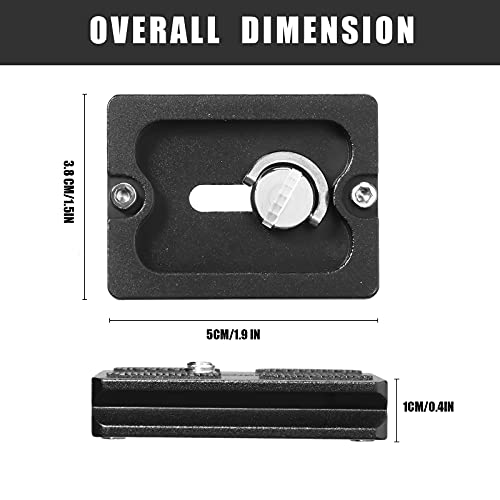 Frienda 2 Pieces Metal Quick Release Plate with 1/4''-20 Camera Screw Tripod Mount Plate Fits Standard for DSLR Camera Tripod Ball Head(Black,Pu50) - Image 2