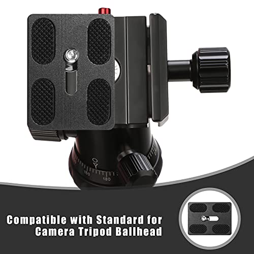 Frienda 2 Pieces Metal Quick Release Plate with 1/4''-20 Camera Screw Tripod Mount Plate Fits Standard for DSLR Camera Tripod Ball Head(Black,Pu50) - Image 5