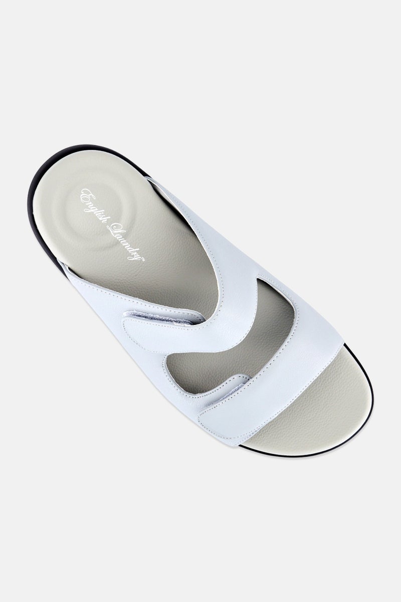 English Laundry Men Velcro Closure Arabic Sandals, Light Grey - Image 3