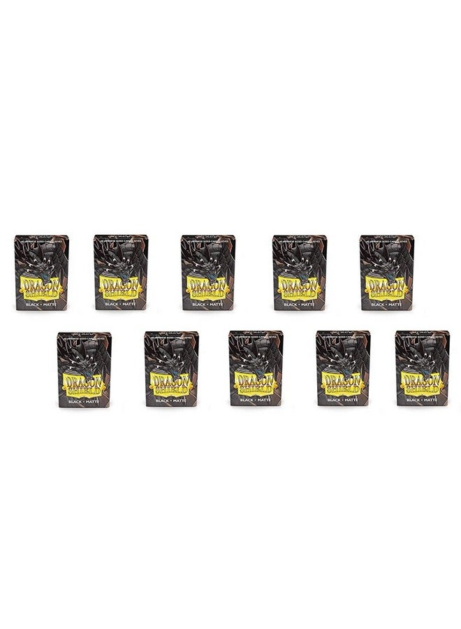 dragon shield 10 Packs Dragon Shield Matte Mini Japanese Black 60 ct Card Sleeves Display Case - Image 1