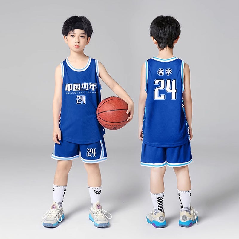 Children'S Basketball Uniform Suit Men'S Game Sports Jersey Team Uniform Women'S New Primary School Student Breathable Training Sports Jersey - Image 1