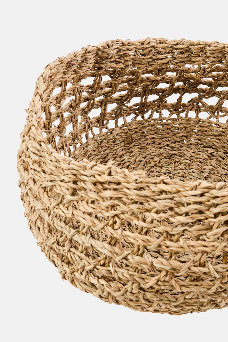 Muy Mucho Rattan Round Medium Storage Basket, Tan  - Image 3