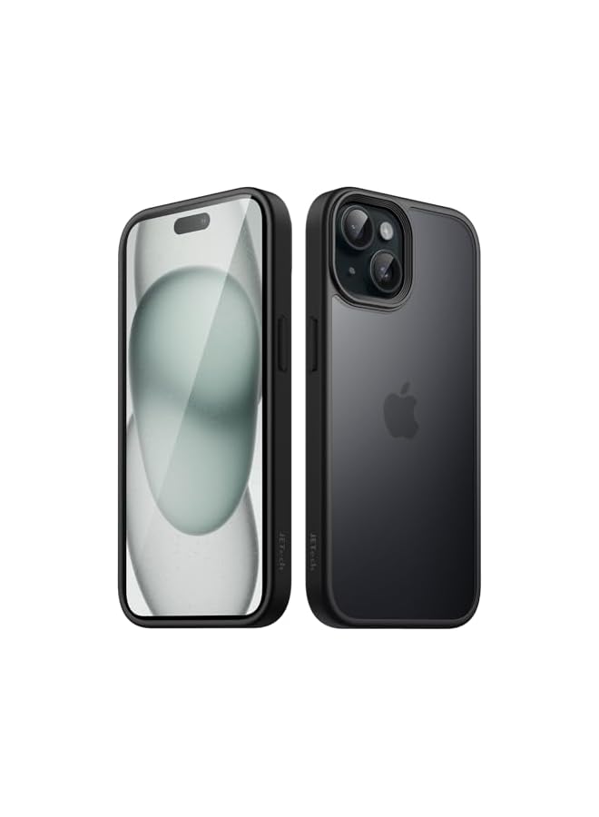 JETech Matte Case for iPhone 15 Plus 6.7-Inch, Shockproof Military Grade Drop Protection, Frosted Translucent Back Phone Cover, Anti-Fingerprint (Black) - Image 1