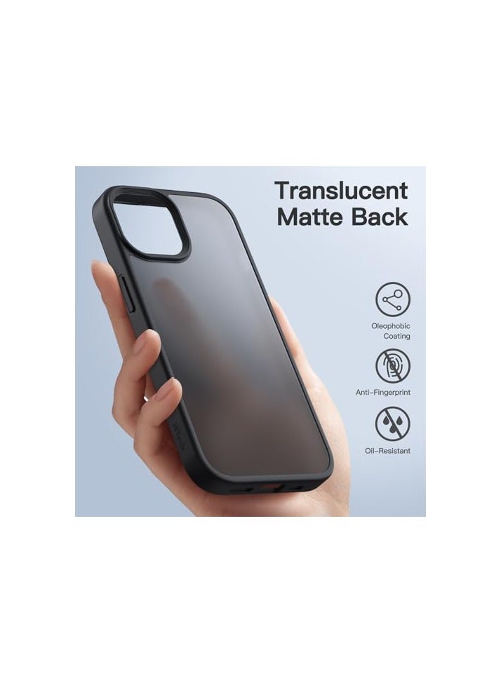 JETech Matte Case for iPhone 15 Plus 6.7-Inch, Shockproof Military Grade Drop Protection, Frosted Translucent Back Phone Cover, Anti-Fingerprint (Black) - Image 5